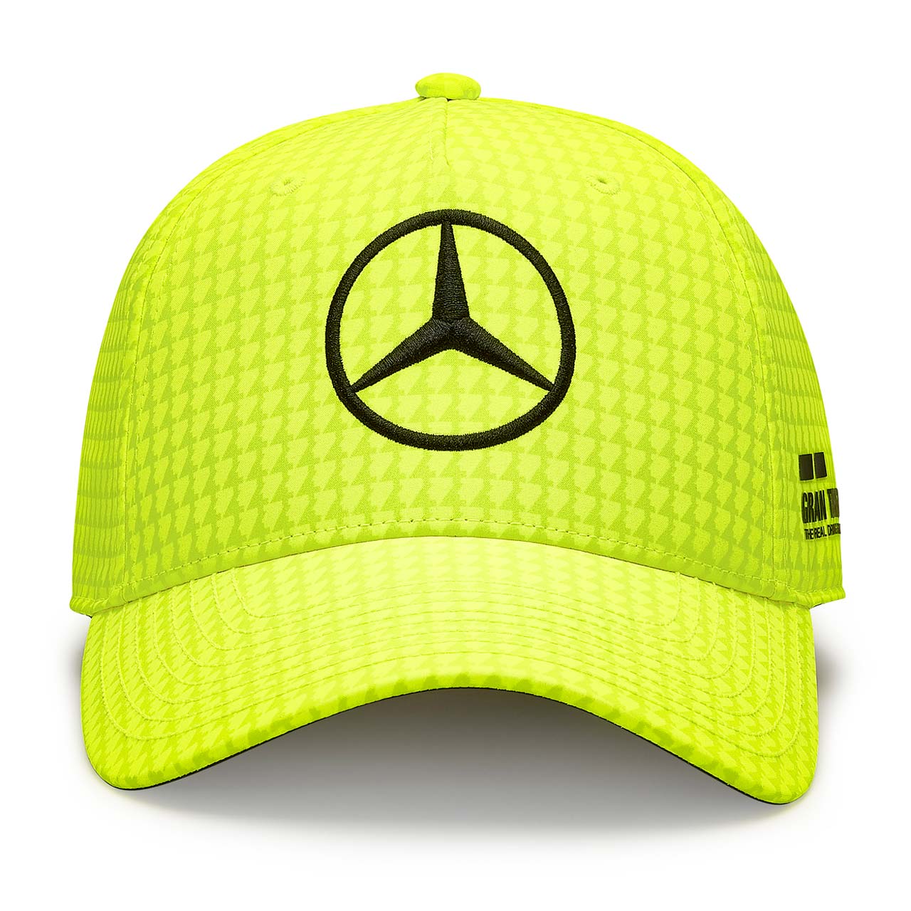 Casquette Lewis Hamilton Mercedes F1 2023 jaune fluo vue face