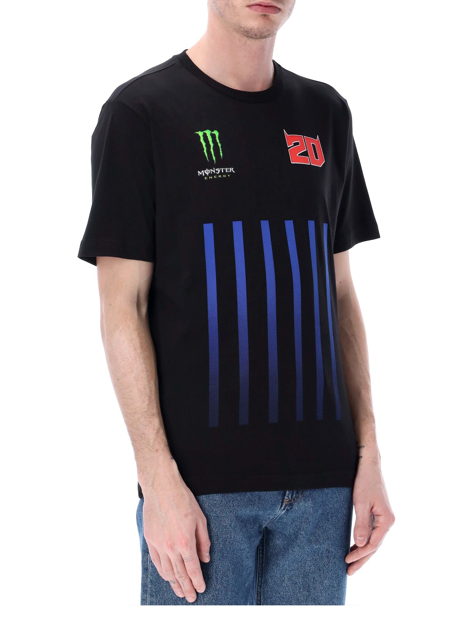 T-shirt Fabio Quartararo Monster 2023 n° 20 noir vue profil