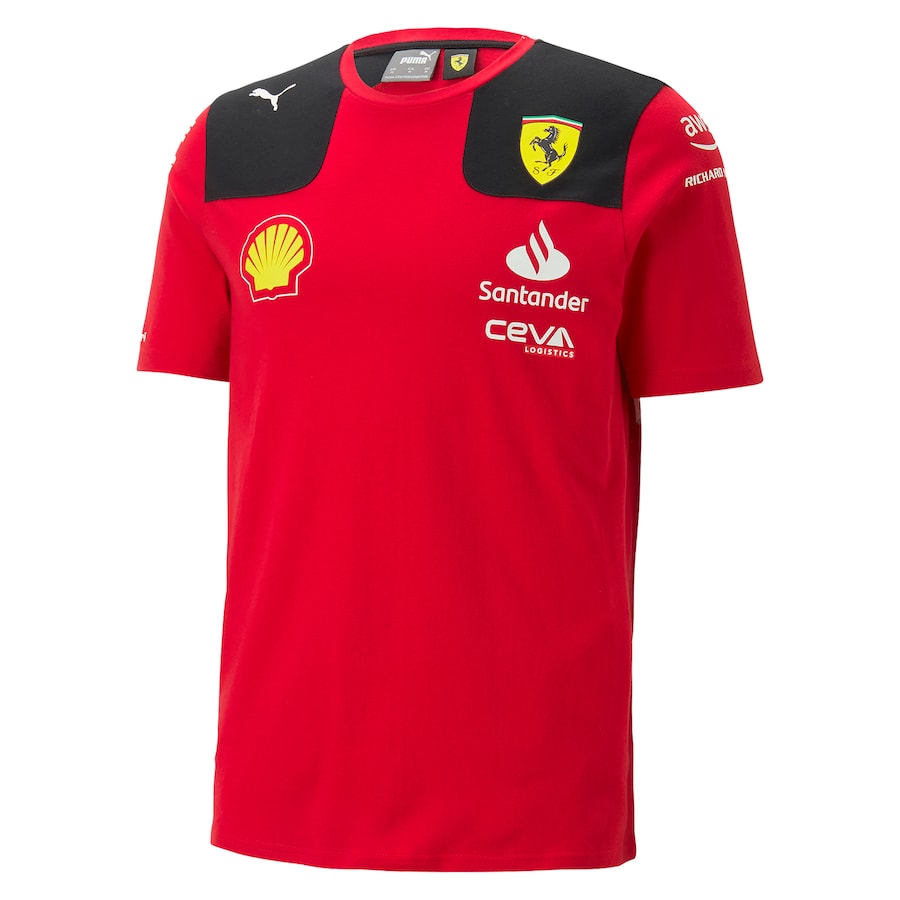 T-shirt Charles Leclerc Scuderia Ferrari Team 2023 Puma #16 vue devant
