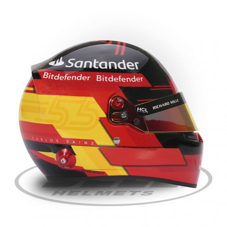 Mini casque Carlos Sainz 2023 Ferrari BELL vue côté droite