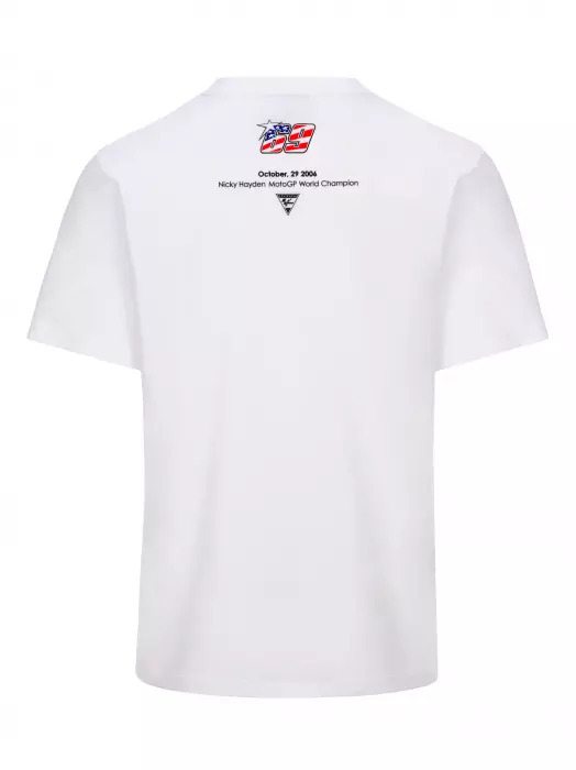 T-shirt homme drapeau Nicky Hayden blanc vue dos
