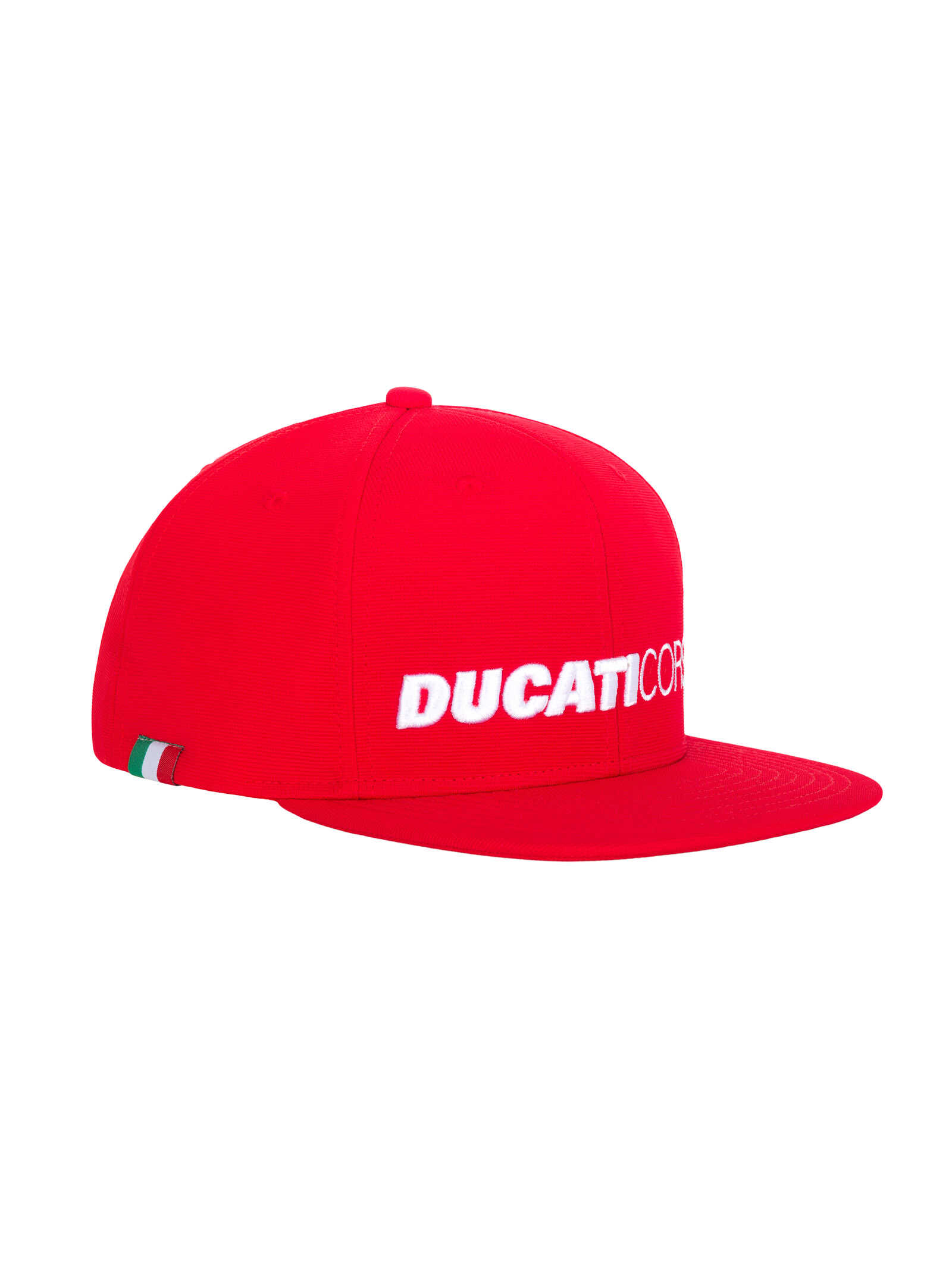 Casquette à visière plate Ducati Corse rouge vue profil
