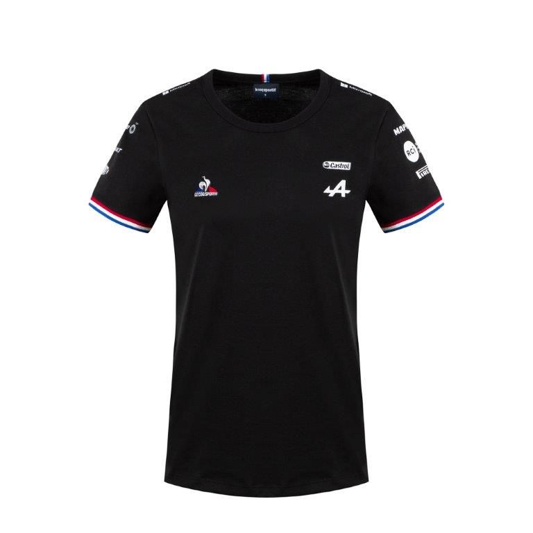 T-shirt femme ALPINE F1 noir vue devant
