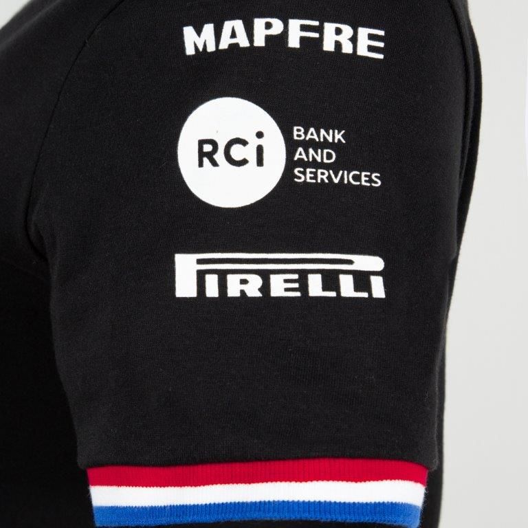 T-shirt femme ALPINE F1 noir vue zoom sur sponsors sur le bras