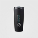Thermos Mercedes AMG Petronas noir 400 ml vue devant avec logo