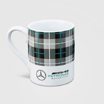 Tasse Mercedes AMG Petronas à carreaux 310 ml vue devant avec logo