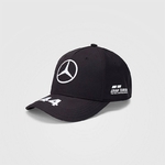 Casquette noir Mercedes AMG Petronas Lewis Hamilton numéro 44 vue profil
