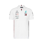 Polo Mercedes AMG Petronas Team blanc vue devant