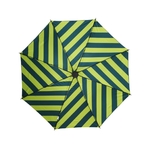 Parapluie golf Aston Martin F1 vert et vert citron vue dessous avec des rayures