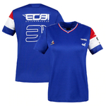 T-shirt maillot femme ALPINE F1 Esteban Ocon 31 bleu vue devant et dos