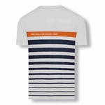 T-shirt homme KTM Red Bull Stripe blanc et bleu marine vue dos