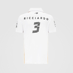 Polo homme McLaren Daniel Ricciardo blanc vue derrière avec numéro 3