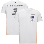 T-shirt homme McLaren Daniel Ricciardo blanc vue devant et dos