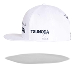 Casquette Alpha Tauri Yuki Tsunoda 2021 blanc n°22 vue côté gauche avec nome et signature de Tsunoda