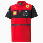 T-shirt Scuderia Ferrari Team 2022 pour enfant rouge et noir vue devant