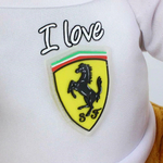 Peluche Scuderia Ferrari blanc 30 cm vue zoom logo