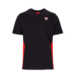 T-shirt Ducati Corse noir avec insert rouge vue devant
