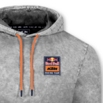 Sweat à capuche KTM Red Bull Racing Stone 2022 gris vue zom logo