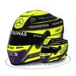 Mini casque Lewis Hamilton 2022 Mercedes BELL vue grand et petit casque