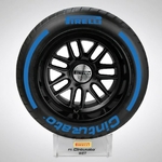 Pneu Pirelli bleu pluie Pole Position trophée vue face