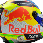 Mini casque Sergio Perez 2023 Red Bull vue côté logo Red Bull