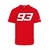 T-shirt homme MARC MARQUEZ 93 rouge vue devant avec numéro 93