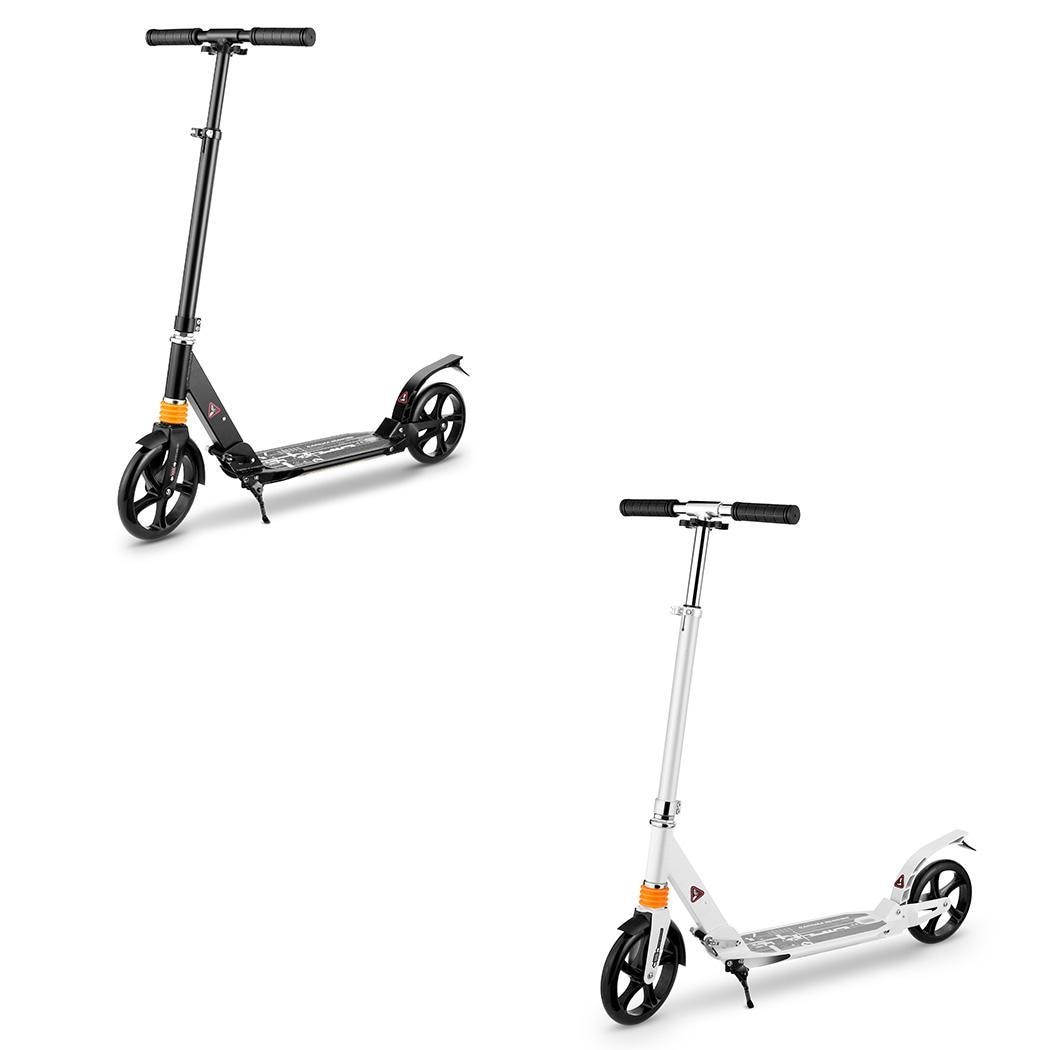 Enfants-adultes-Kick-Scooter-pliable-2-roues-large-pont-arri-re-garde-boue-frein-pr-cision