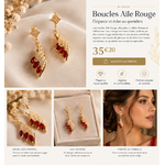 Boucles Aile Rouge _ Élégance Dorée