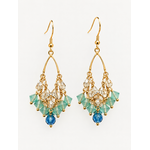 Boucles d’oreilles chandelier dorées et cristaux