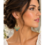 Portrait élégant, Boucles d’oreilles aux cristaux pastel