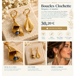 Élégance dorée des boucles Clochette