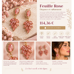 Élégance rose, boucles Feuille Rose