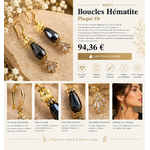 Boucles Hématite, Élégance Dorée