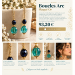 Boucles Arc en cristal émeraude