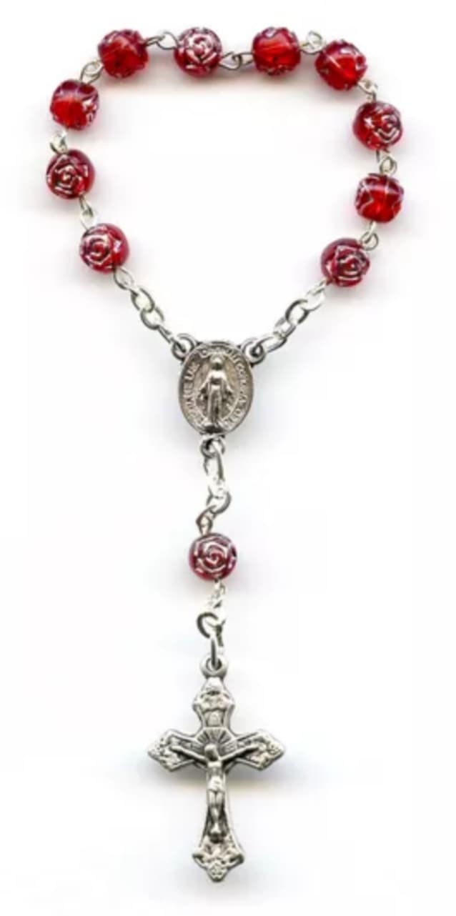 dizainier motif rose rouge