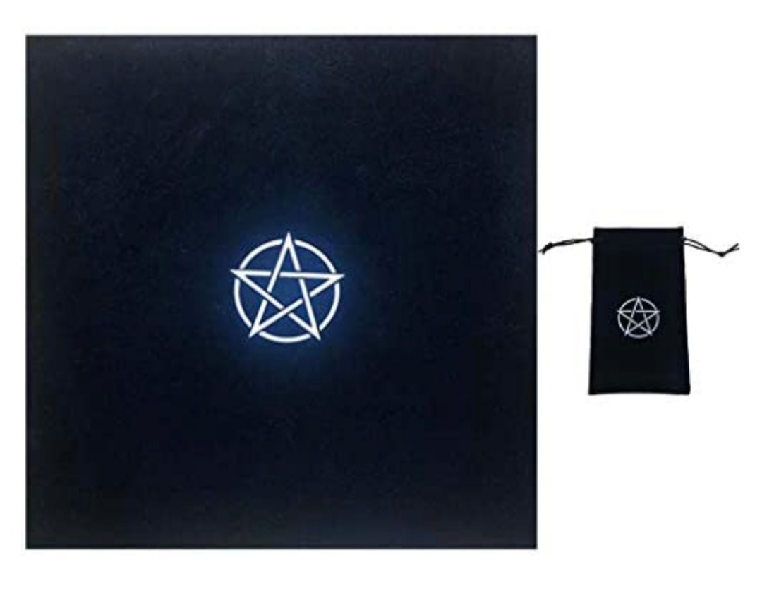 tapis velours pentacle noir