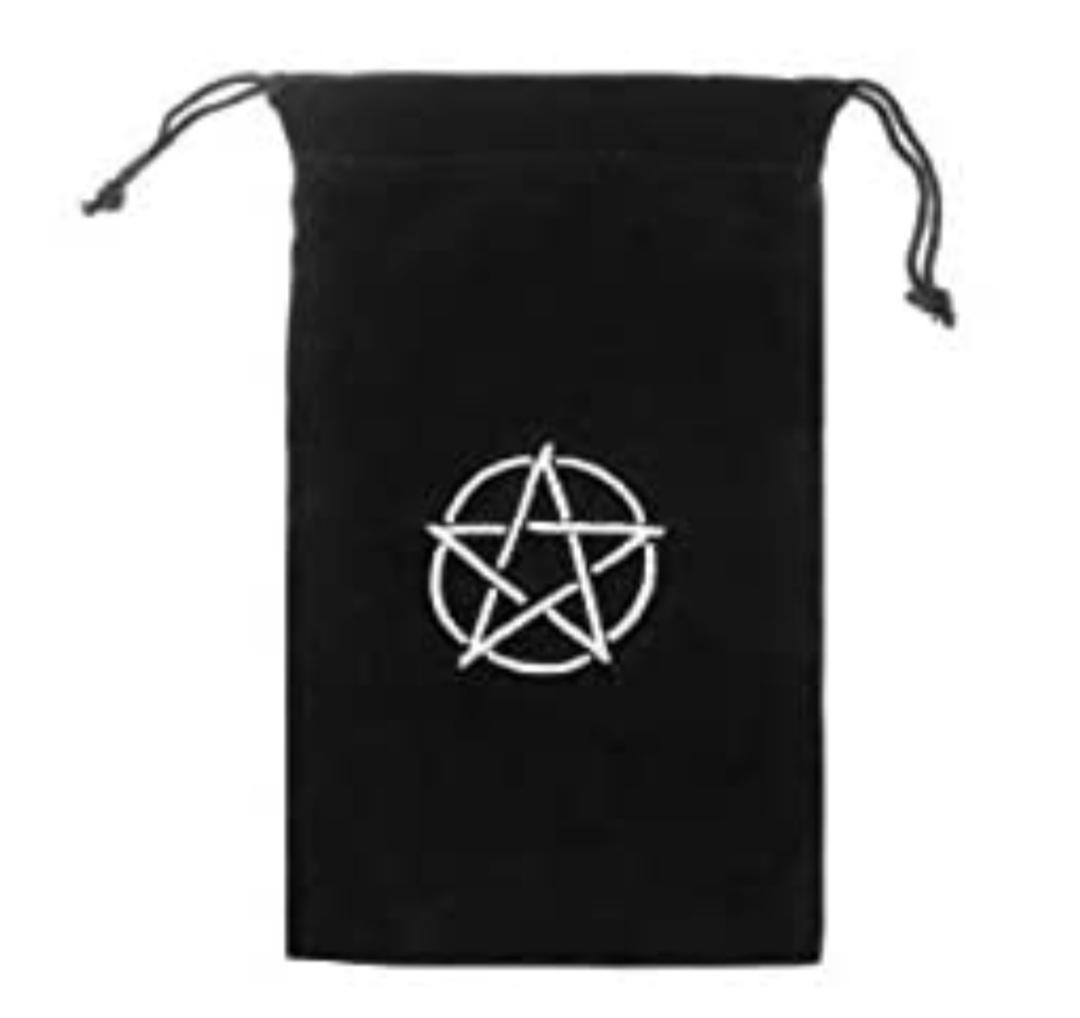 bourse velours pentacle noire