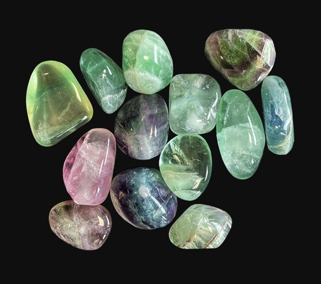 pierre roulée fluorite multicolore