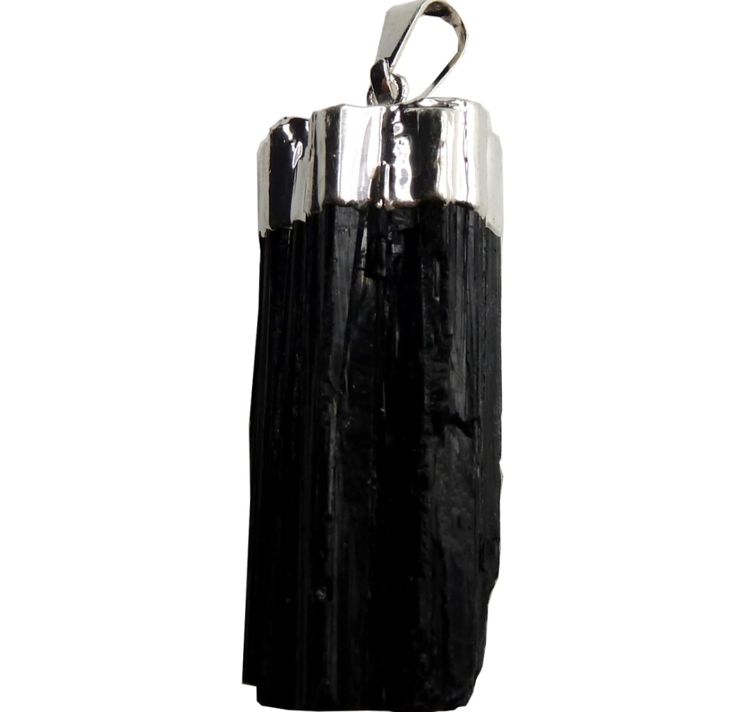 pendentif tourmaline noire brute