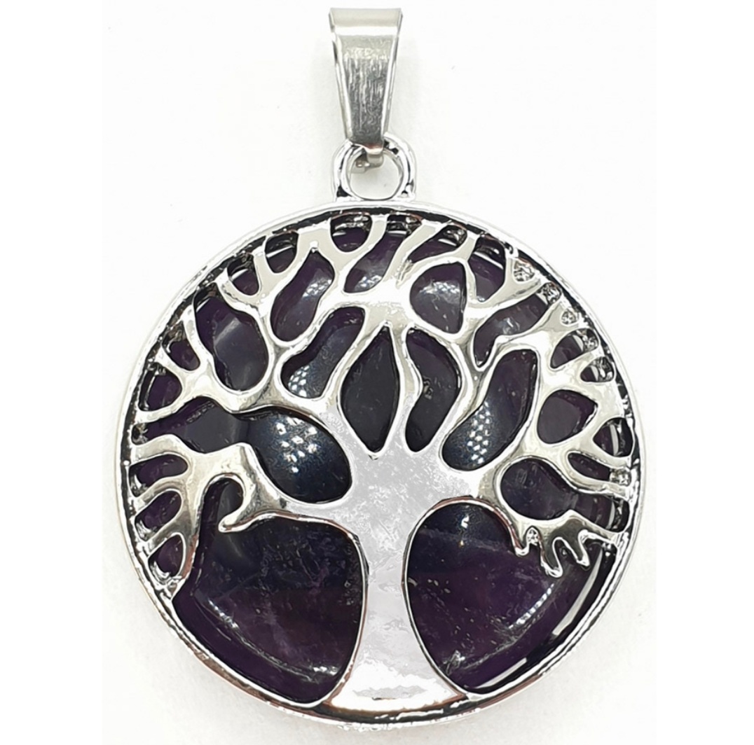 pendentif arbre de vie en améthyste