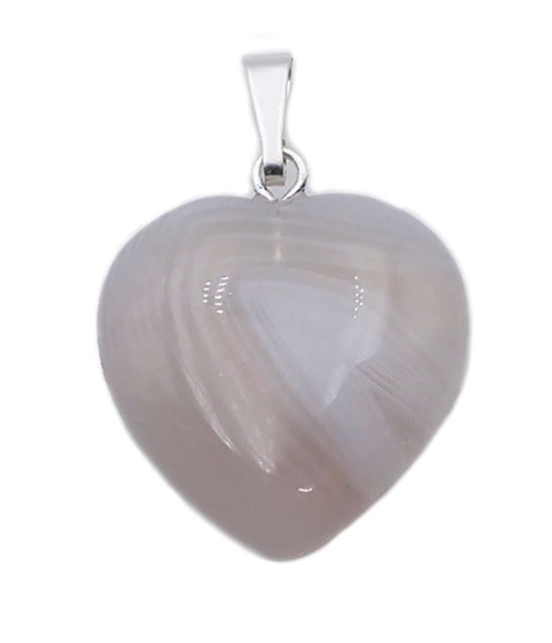 pendentif coeur agate botswana