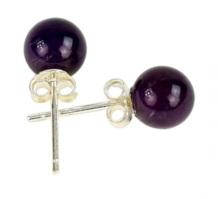 boucles doreille clou Améthyste