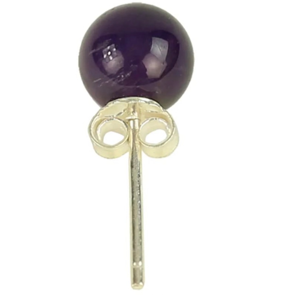 boucles doreille clou Améthyste