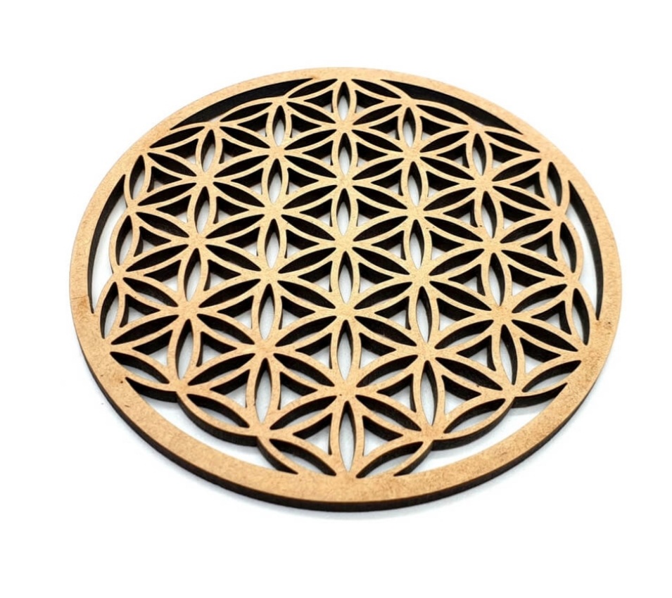 Plaque de rechargement Fleur de Vie en bois