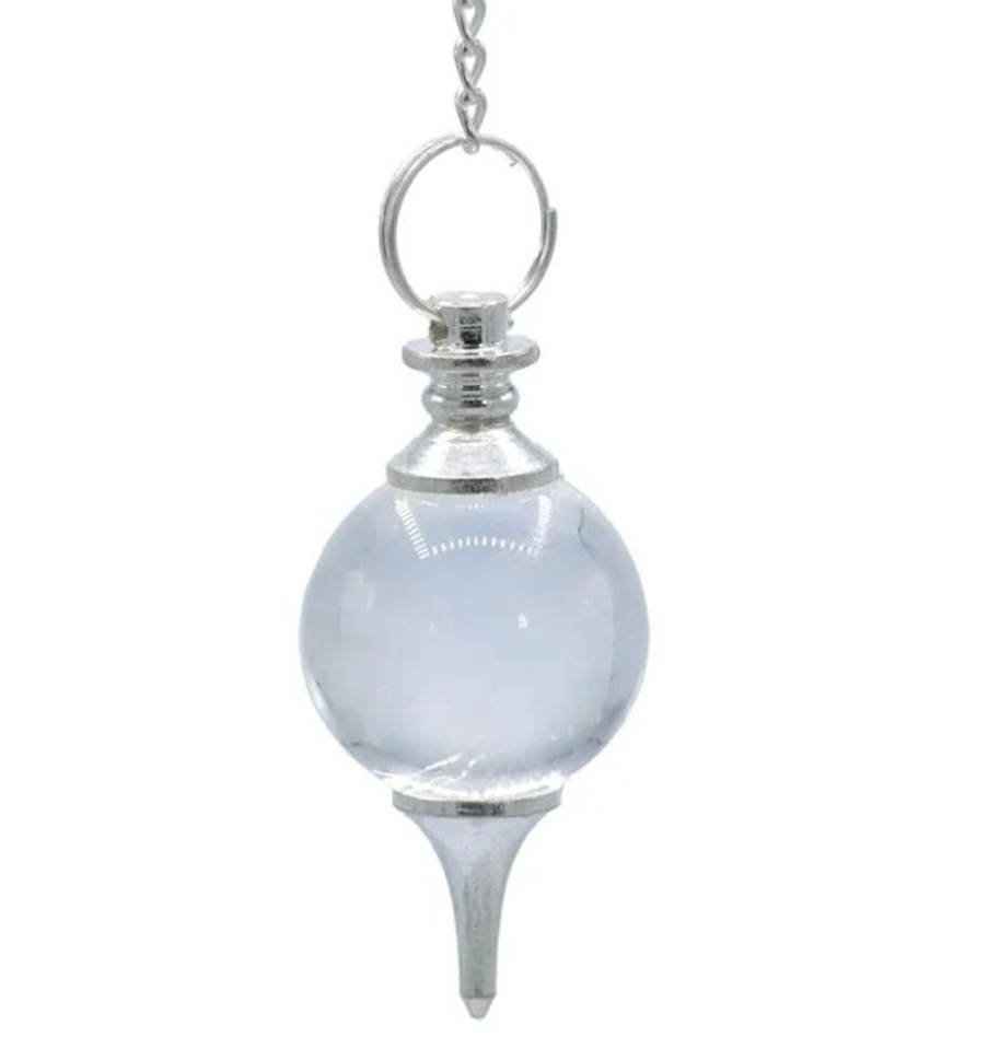Pendule Sphère Cristal de Roche 7 Chakras