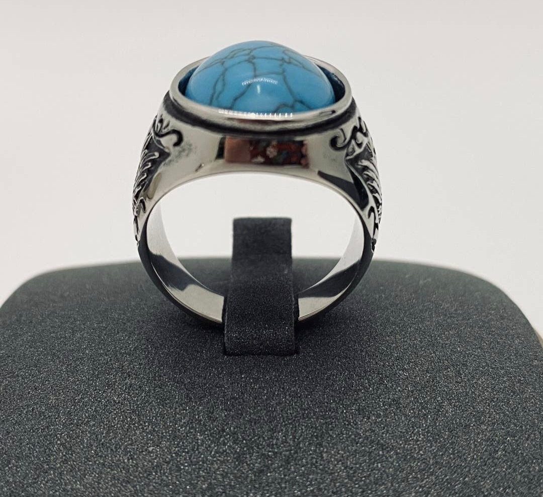 Chevalière Turquoise Howlite