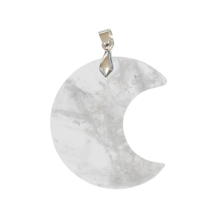 Pendentif Croissant de Lune Cristal de Roche