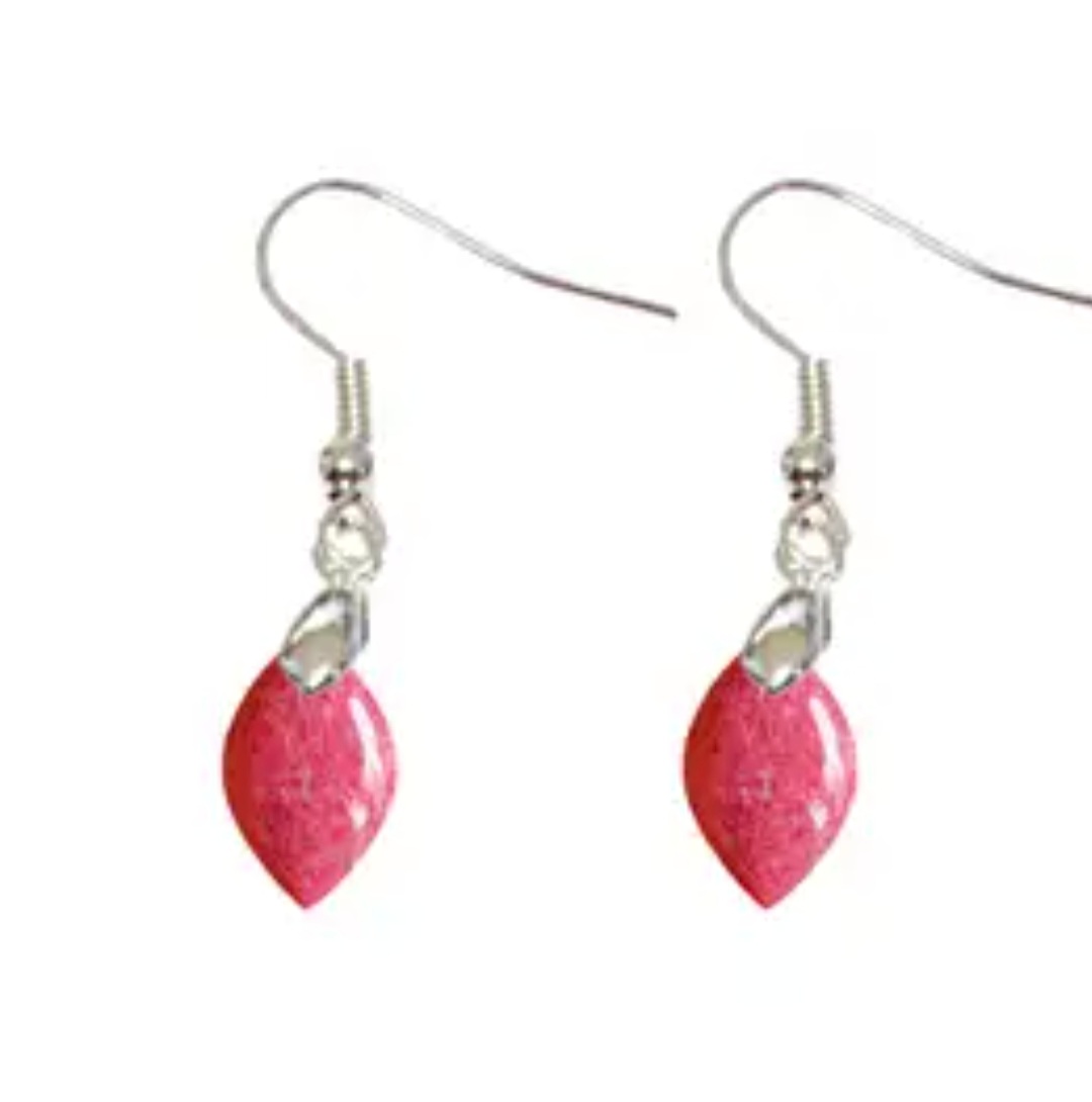 Boucles doreilles Marquise Rhodonite