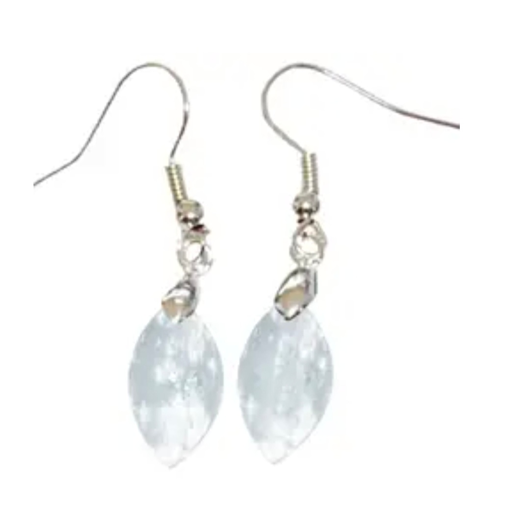 Boucles doreilles Marquise en Cristal de Roche