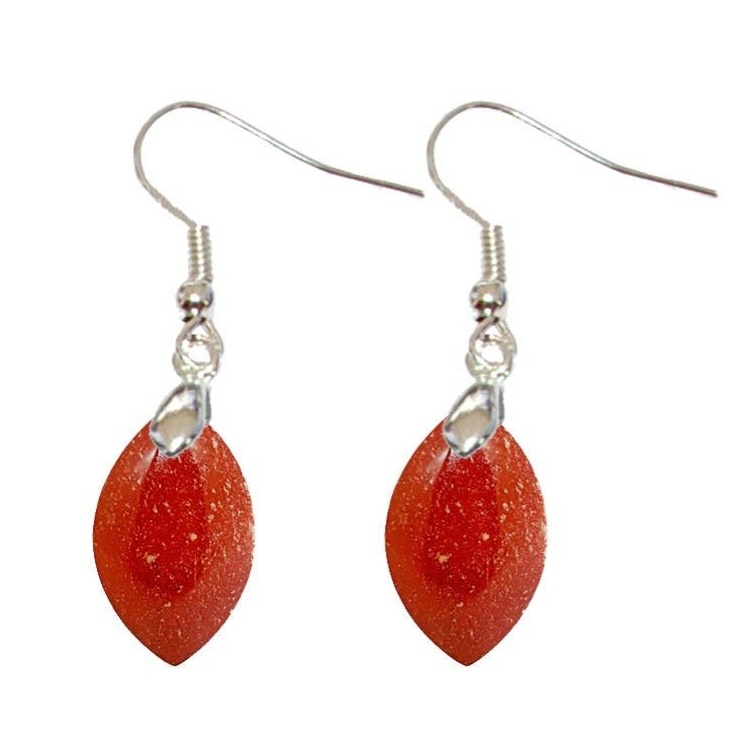 Boucles doreilles Jaspe Rouge Marquise